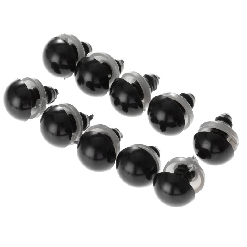dophee 100Pcs Black Plastic Safety Eyes with Washers, Craft Eyes, for Crochet, Puppet, Plush, Stuffed Animals Making, 12mm - Image 1